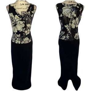Patra Embellished Bodice Floral Pattern Dress